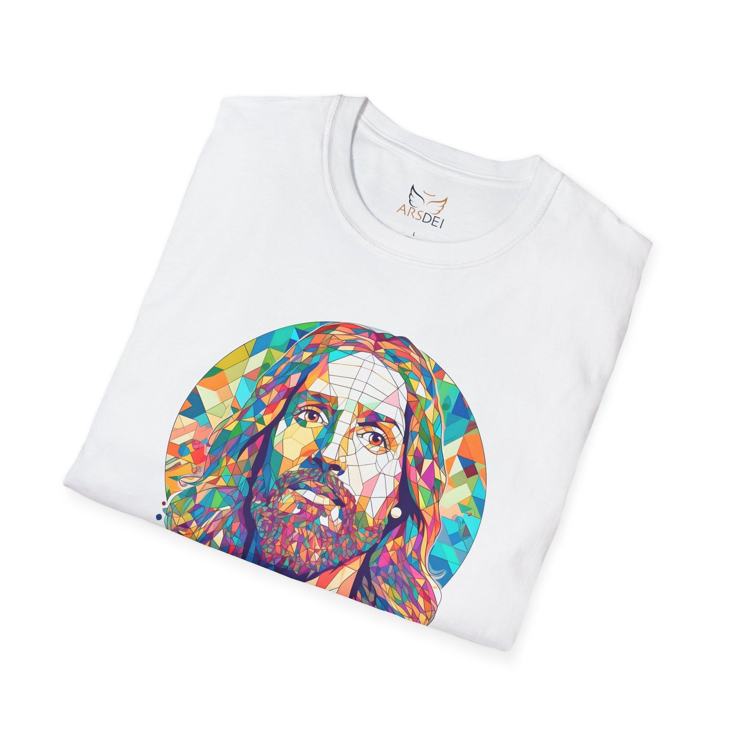 Colorful Jesus Graphic Unisex Softstyle T-Shirt - Spiritual Fashion for Everyday Wear