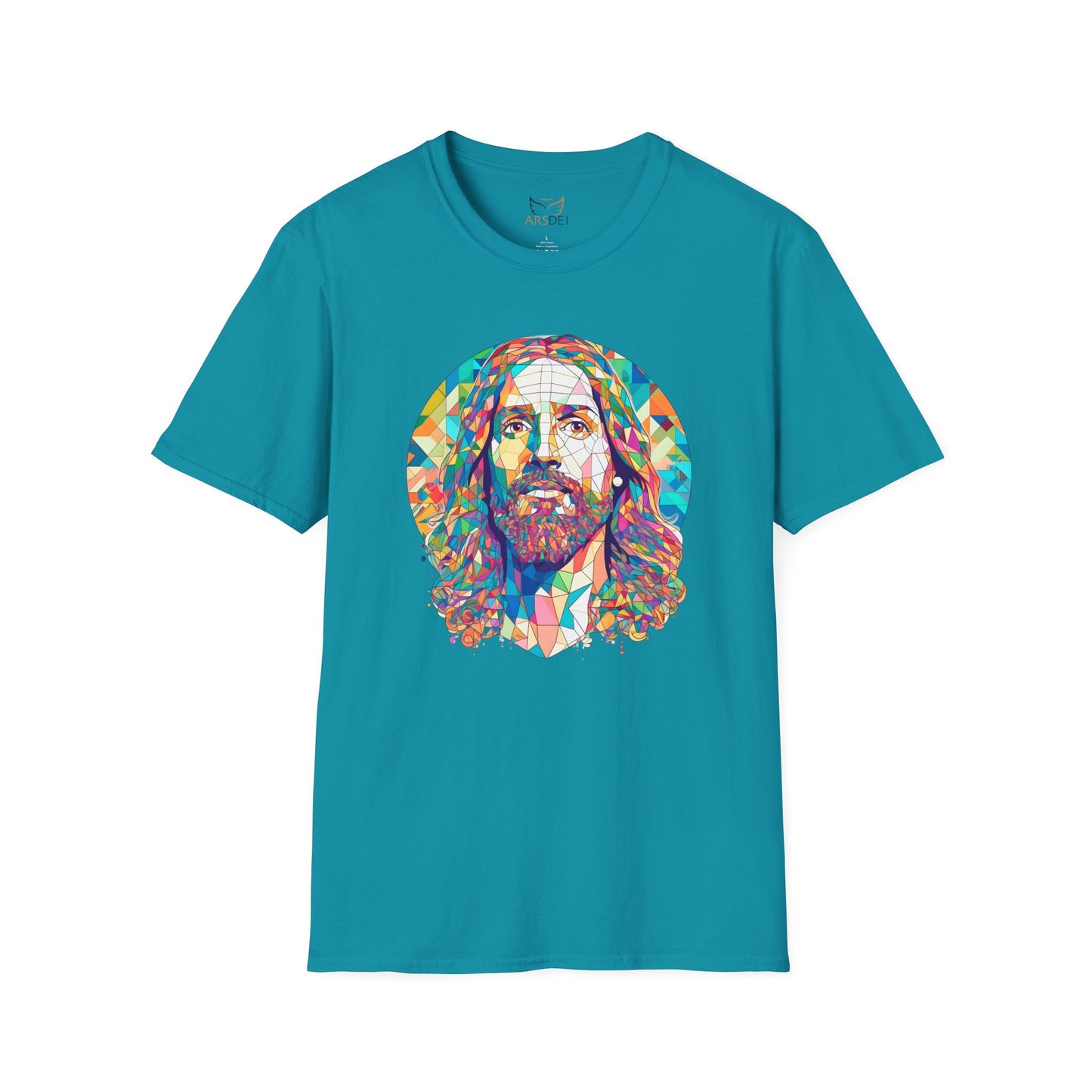 Colorful Jesus Graphic Unisex Softstyle T-Shirt - Spiritual Fashion for Everyday Wear