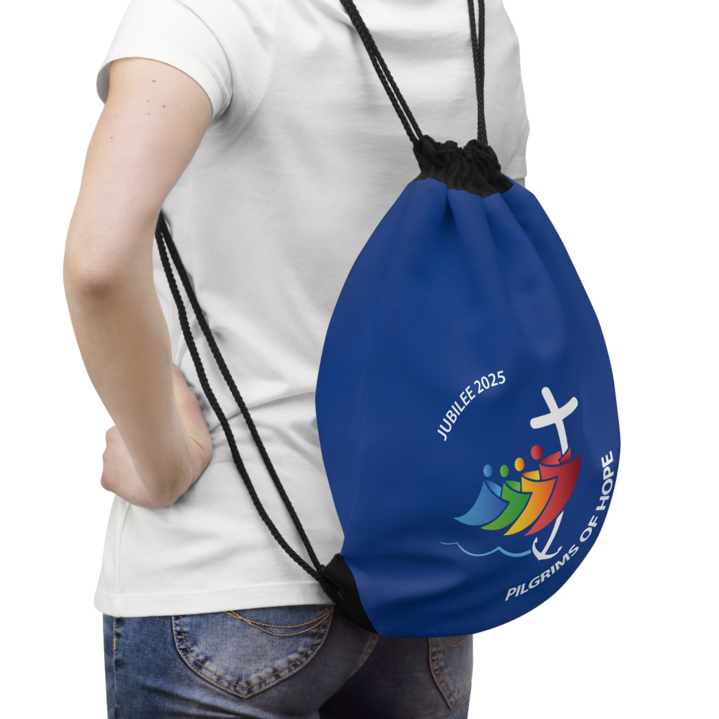 Pilgrims of Hope Drawstring Bag - Jubilee 2025 Design for Faithful Travelers