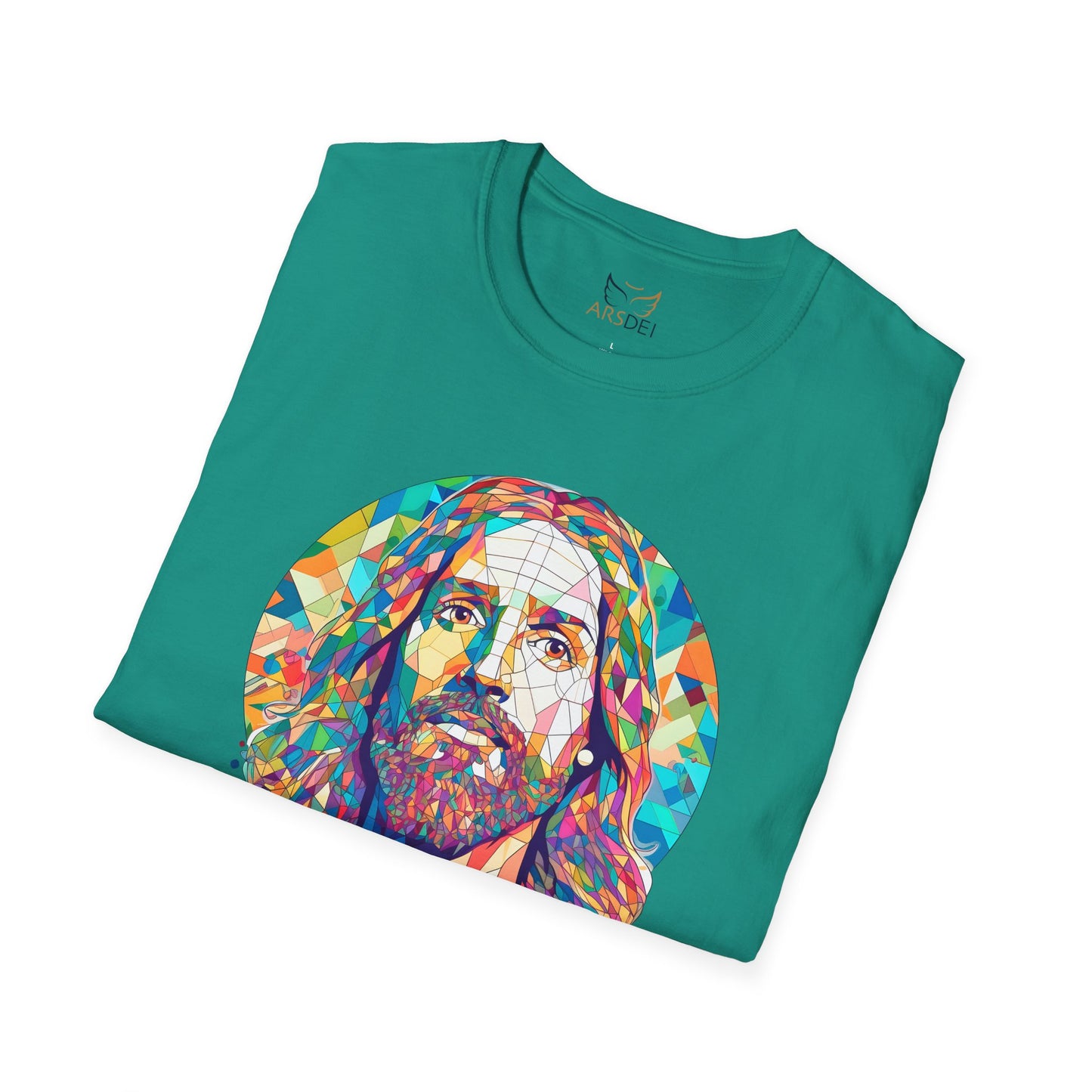Colorful Jesus Graphic Unisex Softstyle T-Shirt - Spiritual Fashion for Everyday Wear
