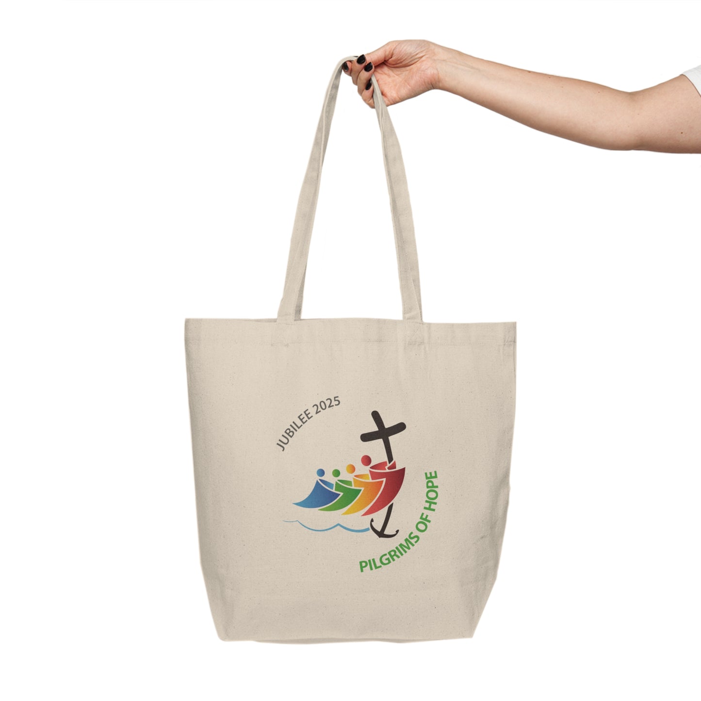 Jubilee 2025 Canvas Shopping Tote - Pilgrims of Hope Design