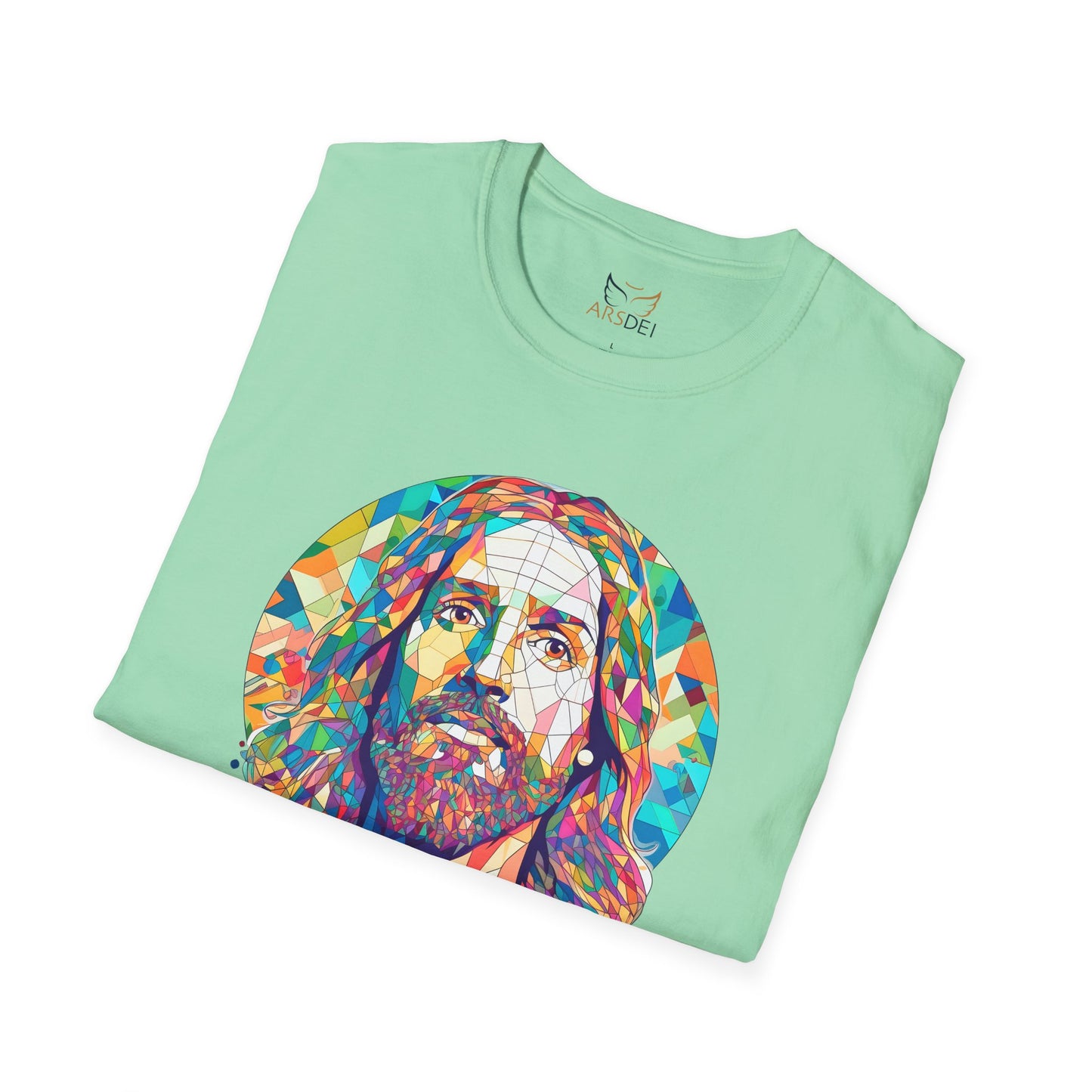 Colorful Jesus Graphic Unisex Softstyle T-Shirt - Spiritual Fashion for Everyday Wear