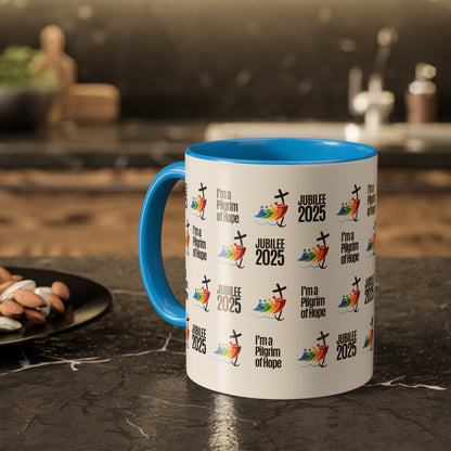 Inspirational Colored Mug - Jubilee 2025 - I'm a Pilgrim of Hope