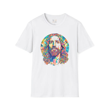 Colorful Jesus Graphic Unisex Softstyle T-Shirt - Spiritual Fashion for Everyday Wear