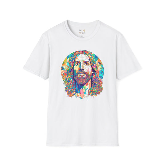 Colorful Jesus Graphic Unisex Softstyle T-Shirt - Spiritual Fashion for Everyday Wear