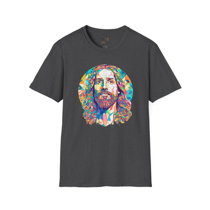 Colorful Jesus Graphic Unisex Softstyle T-Shirt - Spiritual Fashion for Everyday Wear