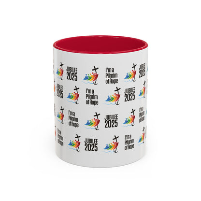 Inspirational Colored Mug - Jubilee 2025 - I'm a Pilgrim of Hope
