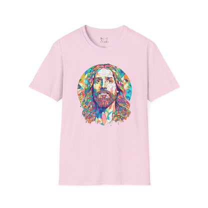 Colorful Jesus Graphic Unisex Softstyle T-Shirt - Spiritual Fashion for Everyday Wear