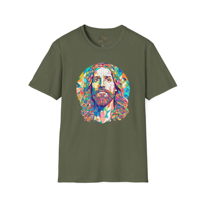 Colorful Jesus Graphic Unisex Softstyle T-Shirt - Spiritual Fashion for Everyday Wear