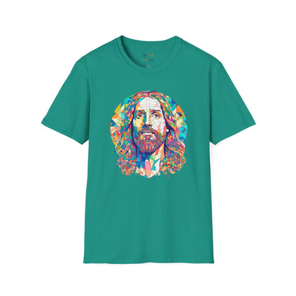 Colorful Jesus Graphic Unisex Softstyle T-Shirt - Spiritual Fashion for Everyday Wear