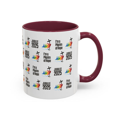 Inspirational Colored Mug - Jubilee 2025 - I'm a Pilgrim of Hope