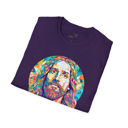 Colorful Jesus Graphic Unisex Softstyle T-Shirt - Spiritual Fashion for Everyday Wear