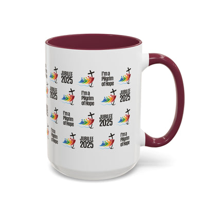 Inspirational Colored Mug - Jubilee 2025 - I'm a Pilgrim of Hope