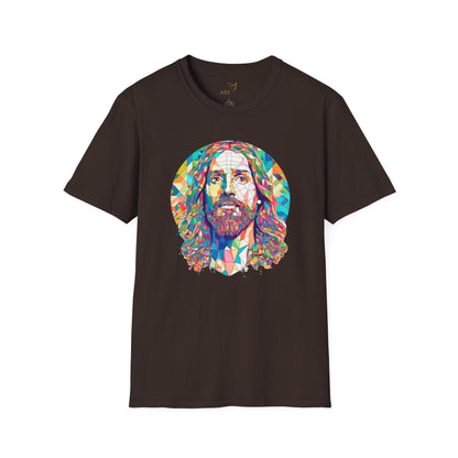 Colorful Jesus Graphic Unisex Softstyle T-Shirt - Spiritual Fashion for Everyday Wear