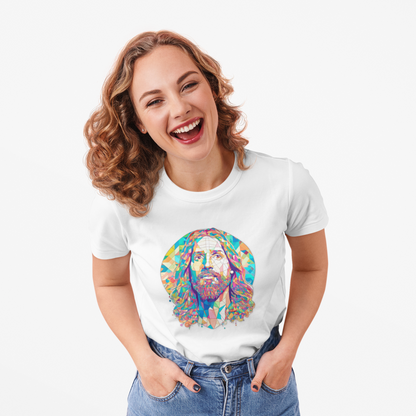Colorful Jesus Graphic Unisex Softstyle T-Shirt - Spiritual Fashion for Everyday Wear