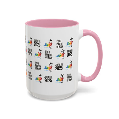 Inspirational Colored Mug - Jubilee 2025 - I'm a Pilgrim of Hope