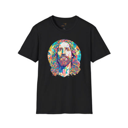 Colorful Jesus Graphic Unisex Softstyle T-Shirt - Spiritual Fashion for Everyday Wear