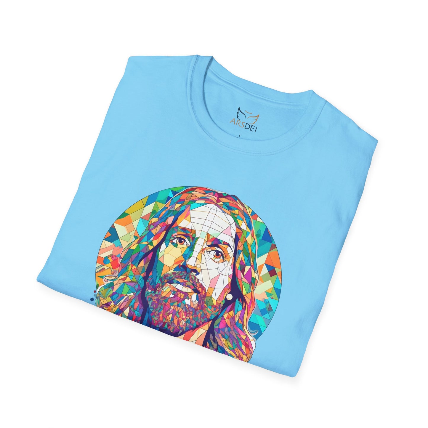 Colorful Jesus Graphic Unisex Softstyle T-Shirt - Spiritual Fashion for Everyday Wear