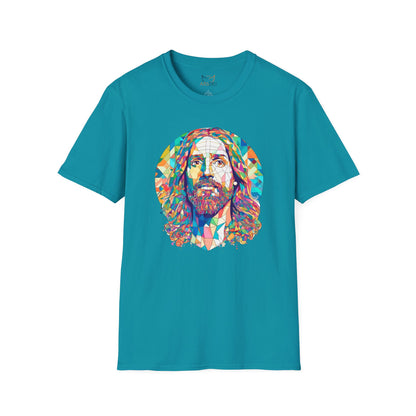 Colorful Jesus Graphic Unisex Softstyle T-Shirt - Spiritual Fashion for Everyday Wear