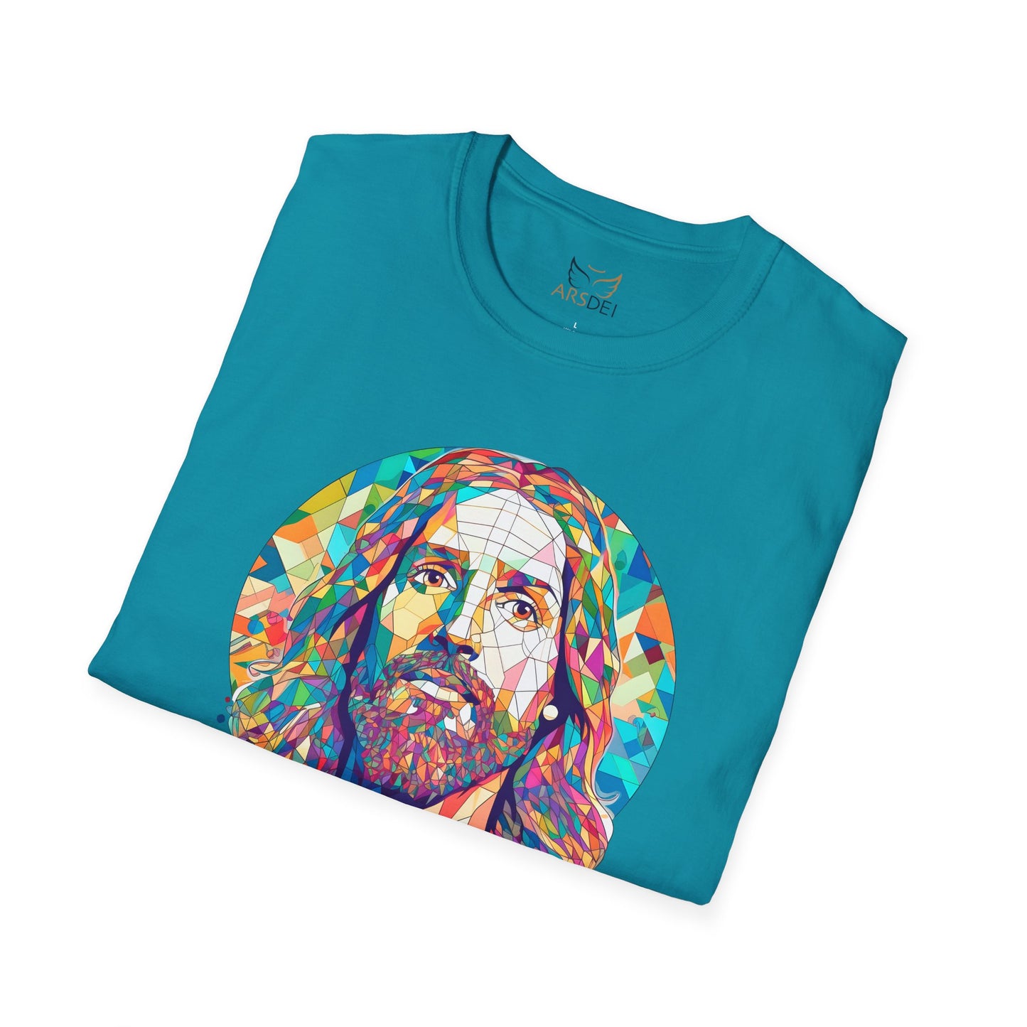 Colorful Jesus Graphic Unisex Softstyle T-Shirt - Spiritual Fashion for Everyday Wear