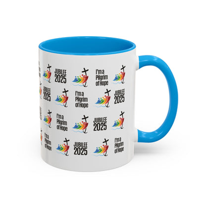 Inspirational Colored Mug - Jubilee 2025 - I'm a Pilgrim of Hope