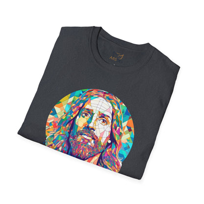 Colorful Jesus Graphic Unisex Softstyle T-Shirt - Spiritual Fashion for Everyday Wear