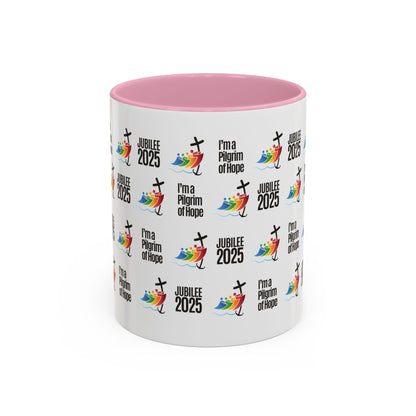 Inspirational Colored Mug - Jubilee 2025 - I'm a Pilgrim of Hope