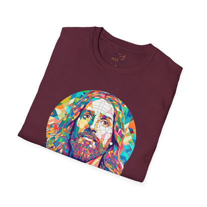 Colorful Jesus Graphic Unisex Softstyle T-Shirt - Spiritual Fashion for Everyday Wear