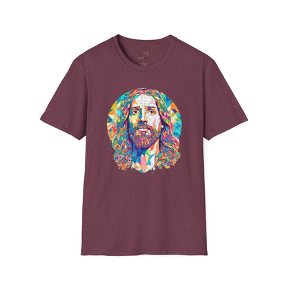 Colorful Jesus Graphic Unisex Softstyle T-Shirt - Spiritual Fashion for Everyday Wear