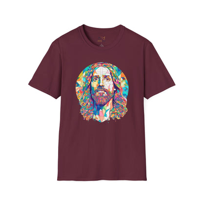 Colorful Jesus Graphic Unisex Softstyle T-Shirt - Spiritual Fashion for Everyday Wear