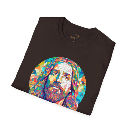 Colorful Jesus Graphic Unisex Softstyle T-Shirt - Spiritual Fashion for Everyday Wear